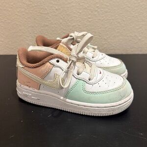 Nike Kids' White, Mint, and Peach Sneakers